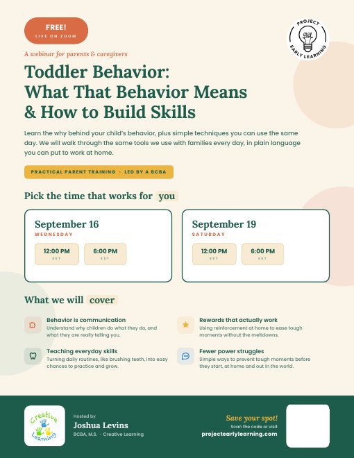 Preview of the Toddler Behavior flyer